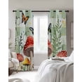 thumbnail image 4 of Mushrooms Kitchen Curtains Sage Green Plaid Butterfly Botanical Plants Cafe Short Curtains for Bathroom Blackout Window Curtain Grommet Small Window Treatment Drapes for Bedroom Living Room 52"x45"x2, 4 of 9