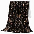 thumbnail image 2 of Enchanting Lunar Moth Celestial Garden, Festive autumn celebration Scene, Warm Flannel Blanket for Living Room and Family Room, Art Lovers autumn celebration Gift, Festive Home Decor, 2 of 9