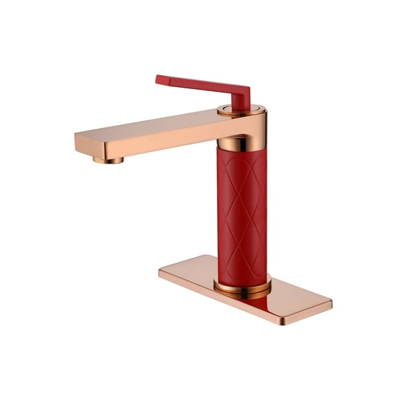 IALTRUISTIC Single Hole Bathroom Faucet, Rose Gold Basin Sink Faucet