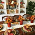 thumbnail image 6 of Fall Table Runner 13x72 Inches Long Thanksgiving Orange Pumpkin Runner for Table Sunflower Autumn Maple Leaves Table Runners Cotton Linen Dresser Scarf for Kitchen Coffee Dining Holiday Party Decor, 6 of 6