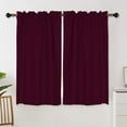 thumbnail image 4 of Goory 1 Piece Slot Top Half Window Curtain Short Bathroom Curtain Cafe Tier Kitchen Scarf Door Window Drape 24#Bean Paste Red W:42"xL:30", 4 of 8