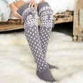 thumbnail image 4 of LYXSSBYX Fuzzy Socks for Women Hot Sale Clearance Women Christmas Warm Thigh High Long Stockings Knit Over Knee Socks Xmas, 4 of 7