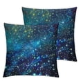 thumbnail image 2 of Acheng Galaxy Blue Stars Burlap Throw Pillow Case Cushion Cover Couch Sofa Decorative Square,&nbsp;Suitable for All Season Pillow Case for Room Bedroom Sofa Chair,2 Pcs White, 2 of 6