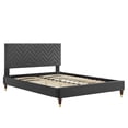 thumbnail image 4 of Modway Leah Chevron Tufted Performance Velvet Full Platform Bed in Charcoal, 4 of 8
