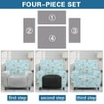 thumbnail image 5 of SCRAWLGOD Daisy Print White Blue Recliner Chair Covers 4-Pieces Recliner Cover Dog Chair Cover Furniture Protector with Pocket, Elastic Band Washable Slipcover for Dogs, Pets, 5 of 7