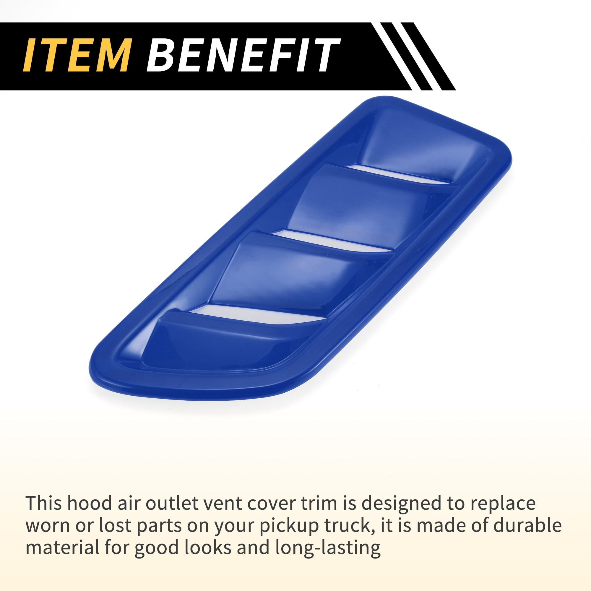 Unique Bargains 1 Pair Car Front Hood Air Outlet Vent Cover Trim for Jeep Wrangler JL JLU Gladiator 2018-2024 Hood Engine Bonnet Air Vent Outlet Cover Bezels ABS Blue