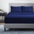 thumbnail image 5 of Cotton Alley 100% Cotton Sheets Queen Size - 300 Thread Count Satin Weave Queen Size Sheets Set, Deep Pocket Queen Sheet Set, 4 Pcs Cooling Sheets Queen Size, Comfy & Durable Queen Sheets (Navy Blue), 5 of 6