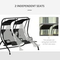thumbnail image 3 of Outsunny 2-Seat Patio Swing Chair w/ Removable Canopy & Cup Holders, Black, 3 of 9