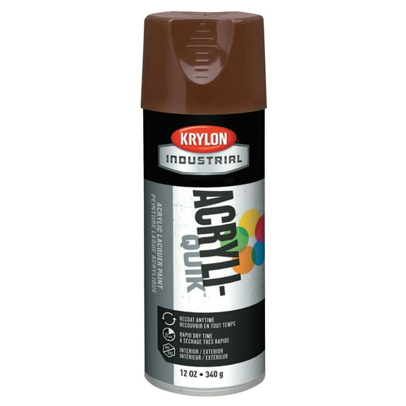 Krylon Interior/Exterior Industrial Maintenance Paints, 12oz Aerosol Can, Leather Brown