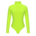 thumbnail image 6 of Elainilye Fashion Thong Shaper Tummy Control Solid Rompers Jumpsuit High-necked Long Sleeve Jumpsuit Bodysuit,Green, 6 of 6