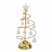 Christmas Tree Table Lamp, LED Christmas Spiral Night Light with Glittering Star, Battery Operated Table Decoration Light for Indoor Outdoor Xmas Night (Gold 5x5x13 inch)