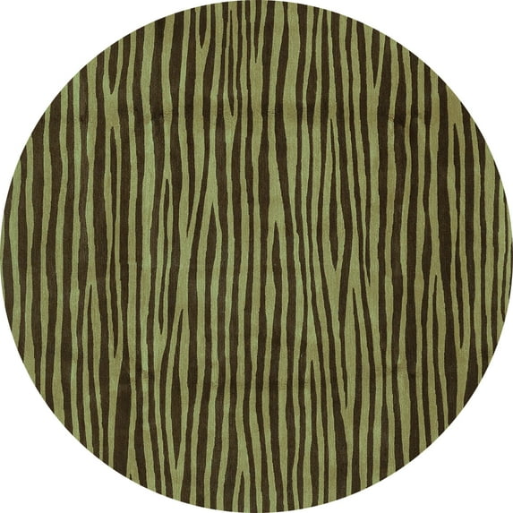 Ahgly Company Indoor Round Abstract Turquoise Blue Modern Area Rugs, 6' Round