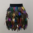 thumbnail image 2 of EHRWE Skirts For Women Sexy Elastic Waist Feather Party Skirt Black For Carnival Festival Party, 2 of 3