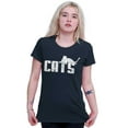 thumbnail image 3 of Cats Kittycat Feline Lovers Cool Cute Womens Fitted Plus Size Graphic Tee Brisco Brands 2X, 3 of 5