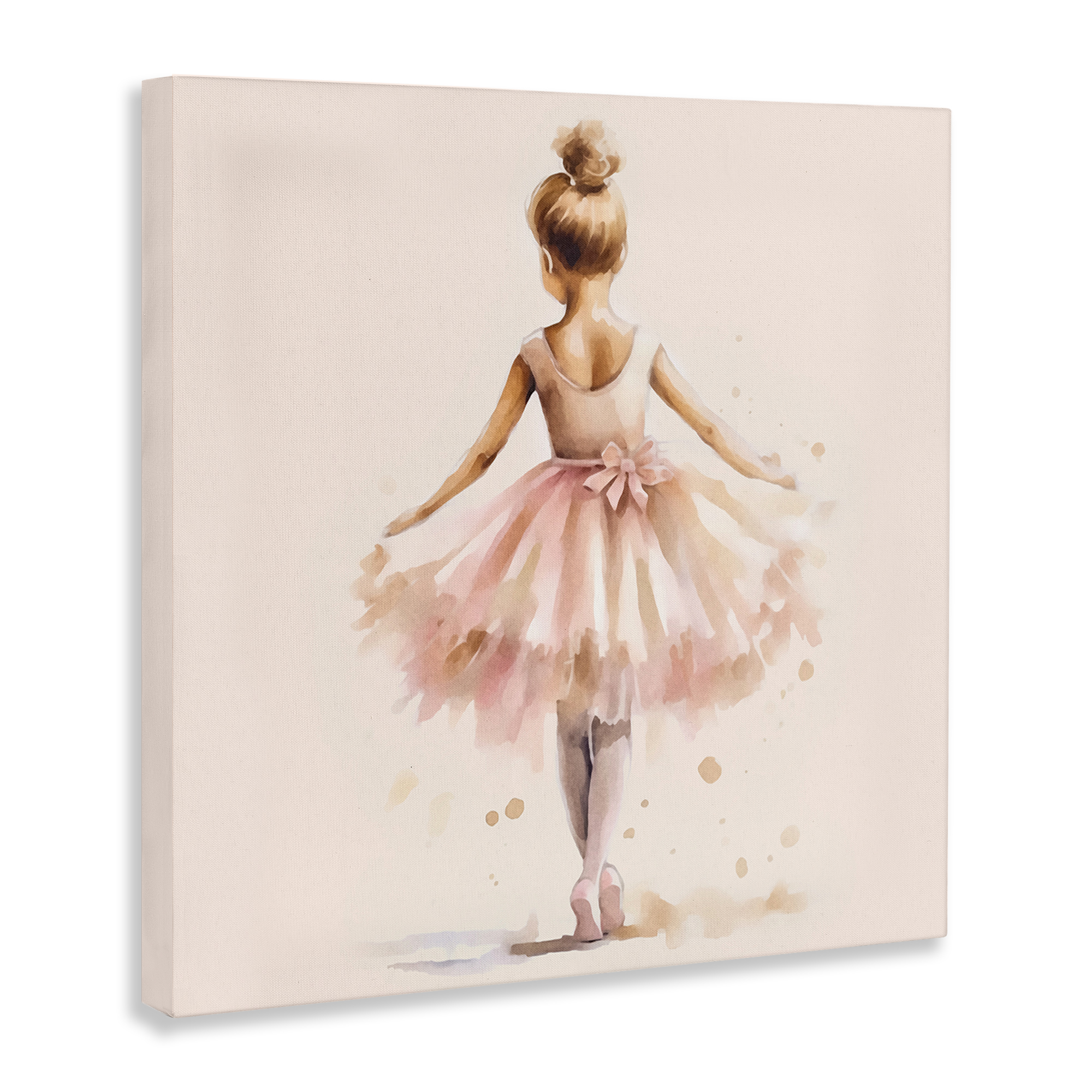 Stupell Industries Stepping Ballerina in Tutu People Painting Wrapped Canvas Art Print Wall Art, 17 x 17