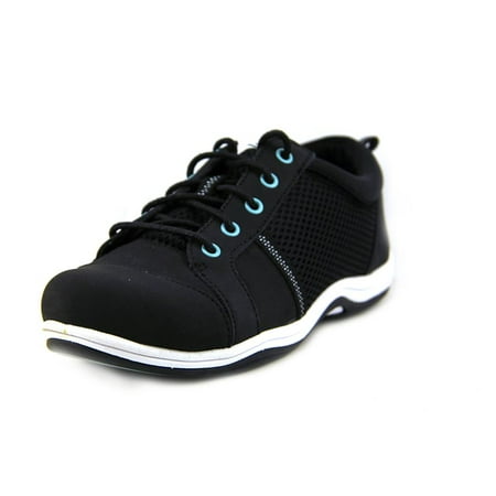 Womens Leather Sneakers - Easy Street Buffy Women Round Toe Leather Black Sneakers