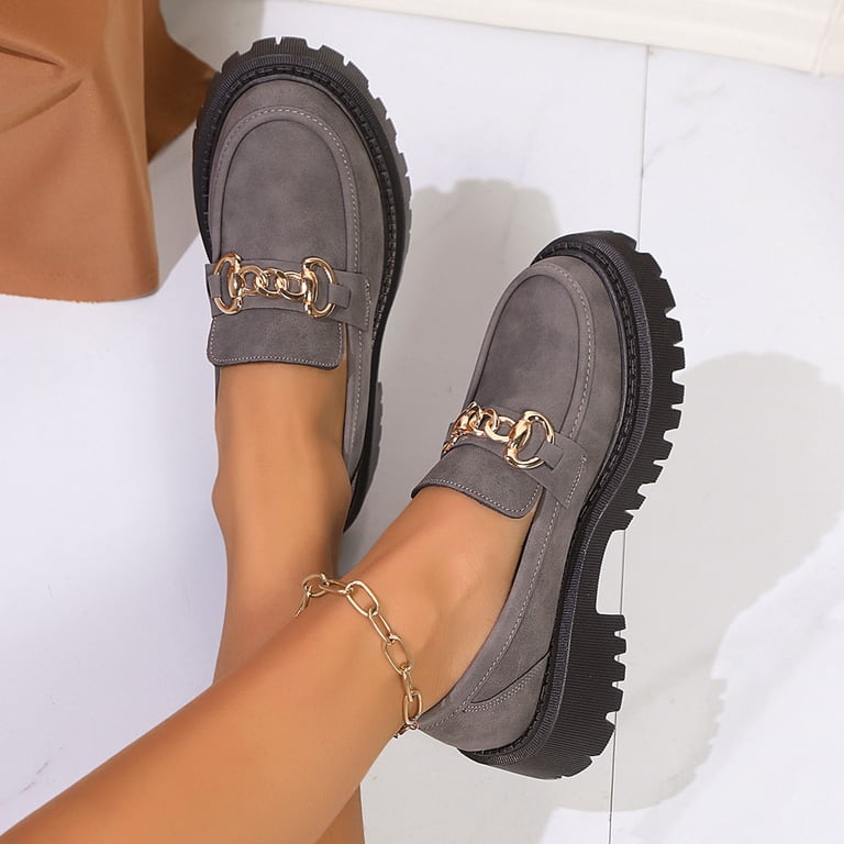 Gray and Gold Slip-On Loafers with Suede Material Handmade Men Light Gray Suede Leather Moccasin Shoes, Bit  main image 4