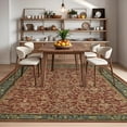 thumbnail image 2 of Garvee 8'x10' Vintage Floral Area Rug Washable Non Slip Carpet, Stain Resistant Accent Rug for Living Room Farmhouse Dining Room, Red, 2 of 8