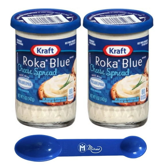 (Pack of 2) Kraft Roka Blue Cheese Spread 5oz (2in1 Miras Trademark Measuring Spoon Included)