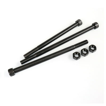 

(2 Sets) Black Carbon Steel Half Thread Hex Socket Bolt Nut Combination Set for Machining Fixing M12x70mm.