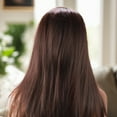 thumbnail image 3 of Unique Bargains 1 Pc Straight Long Hair Hair Wig High Temperature Fiber 22in Human Wig Deep Brown for Women, 3 of 6