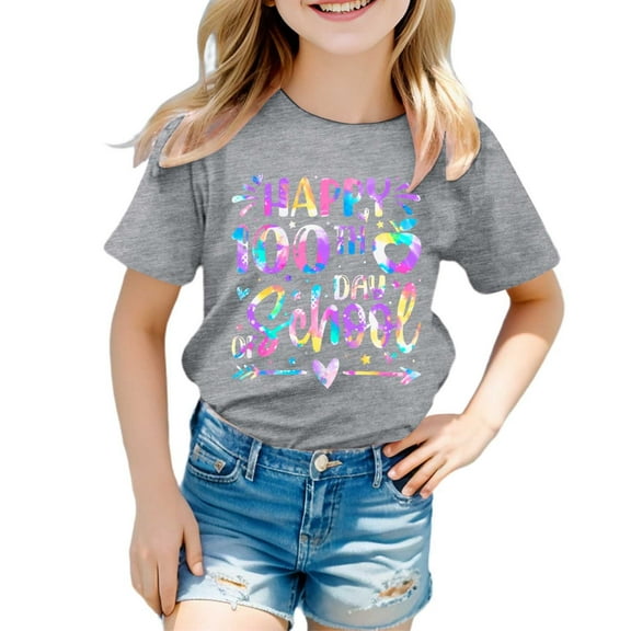 Wangkekeji Shirts For Teen Kids Girls Child Short Sleeve Prints T Shirt Trendy Girls Fans Present Tops Size 6 Girls Clothes