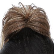 Messy Bun Hair Piece Claw Clip in Hair Buns Hair Piece for Women Straight Short High Ponytail Extension Tousled Updo Faux Hair Bun Scrunchies for Women and Girls (Brown Mix Ash Blonde)