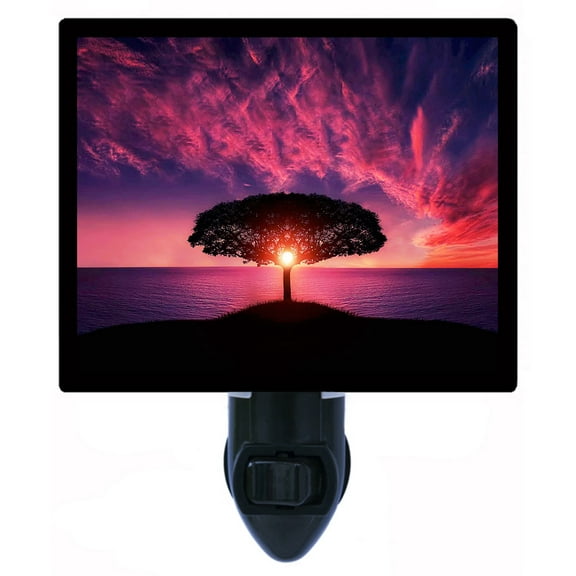 Night Light - Amazing Sunset. | Sunset Theme, Includes Free Switchable Insert, 4W Bulb, E12 Base