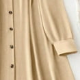thumbnail image 5 of Busydd Womens Dresses Casual Flowy Long Sleeve Fall Dresses Fashion Solid Color Round Neck Button Maxi Dress 3XL, 5 of 5