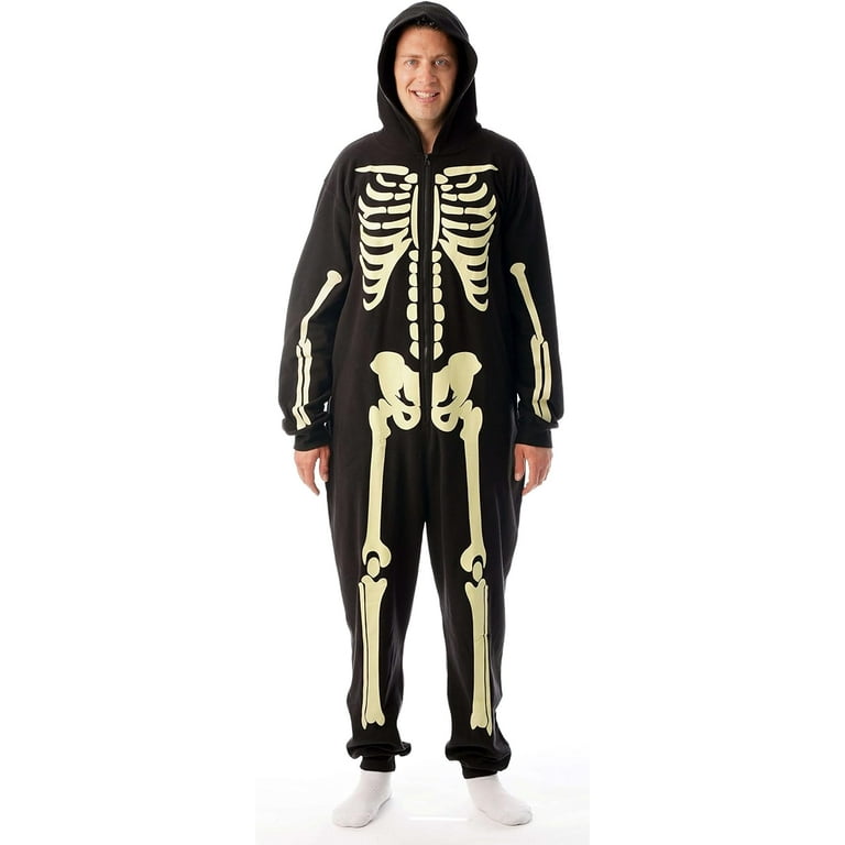 followme Glow In The Dark Skeleton Men s Adult Onesie Pajamas 6741