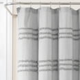 thumbnail image 3 of Boho Kendra Tufted Yarn Dyed Eco-Friendly Recycled Cotton Shower Curtain Light Gray Single 72X72, 3 of 10