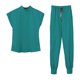 thumbnail image 5 of Conjunto de uniforme médico para mujer, camiseta médica con escote en V elástico y pantalón deportivo, unisex, lavable Azul S, 5 of 9