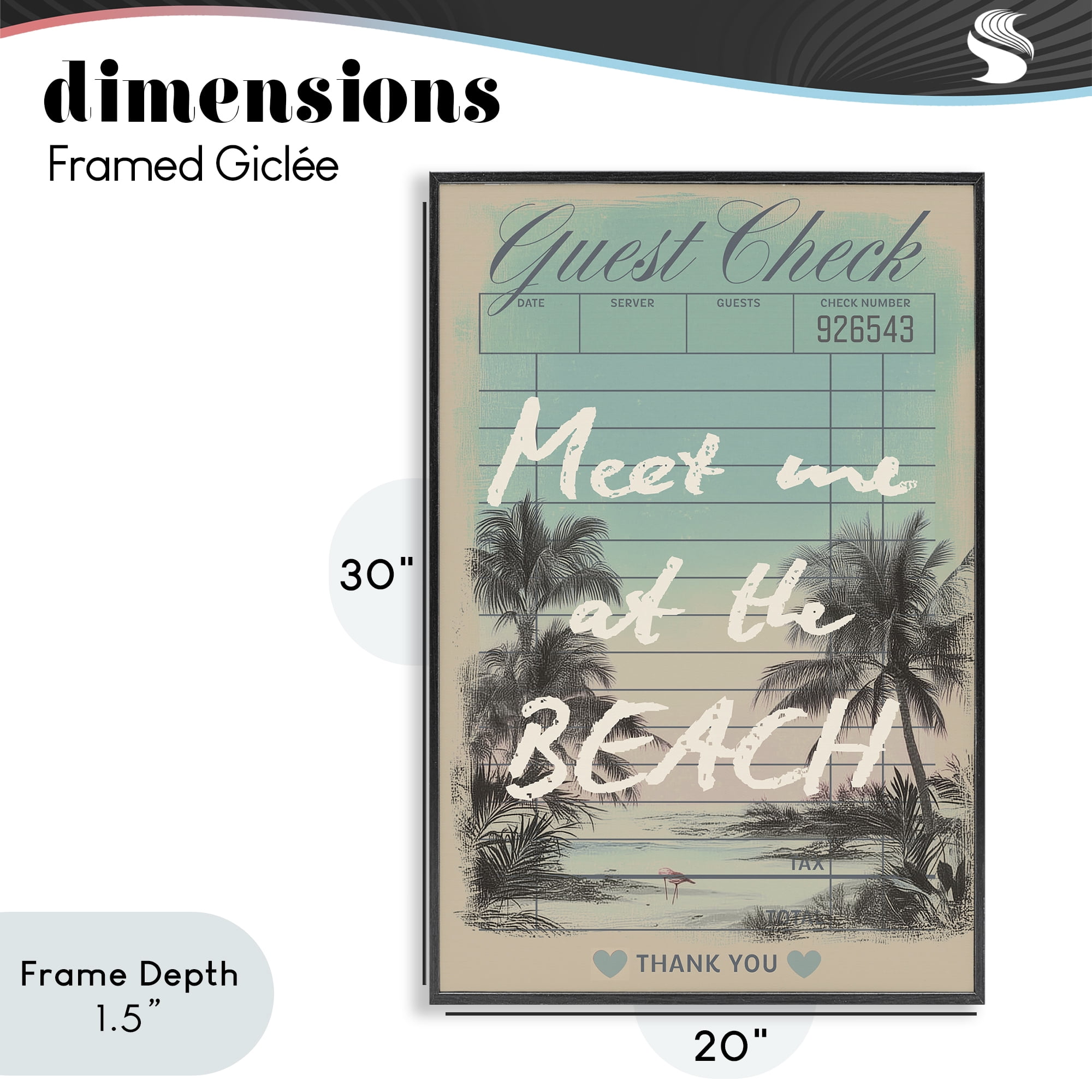 Stupell Industries Meet Me At Beach Check Black Framed Giclee Art, design by Annabelle Hall