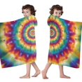 thumbnail image 4 of Colorful Tie Dye Dot Mandala Pattern Hooded Bath Towel，60"x35" for Ages 3 To 12 Kids, Quick Dry Lightweight Soft Microfiber Hood Beach Towel Cover Up for Kids, 4 of 7