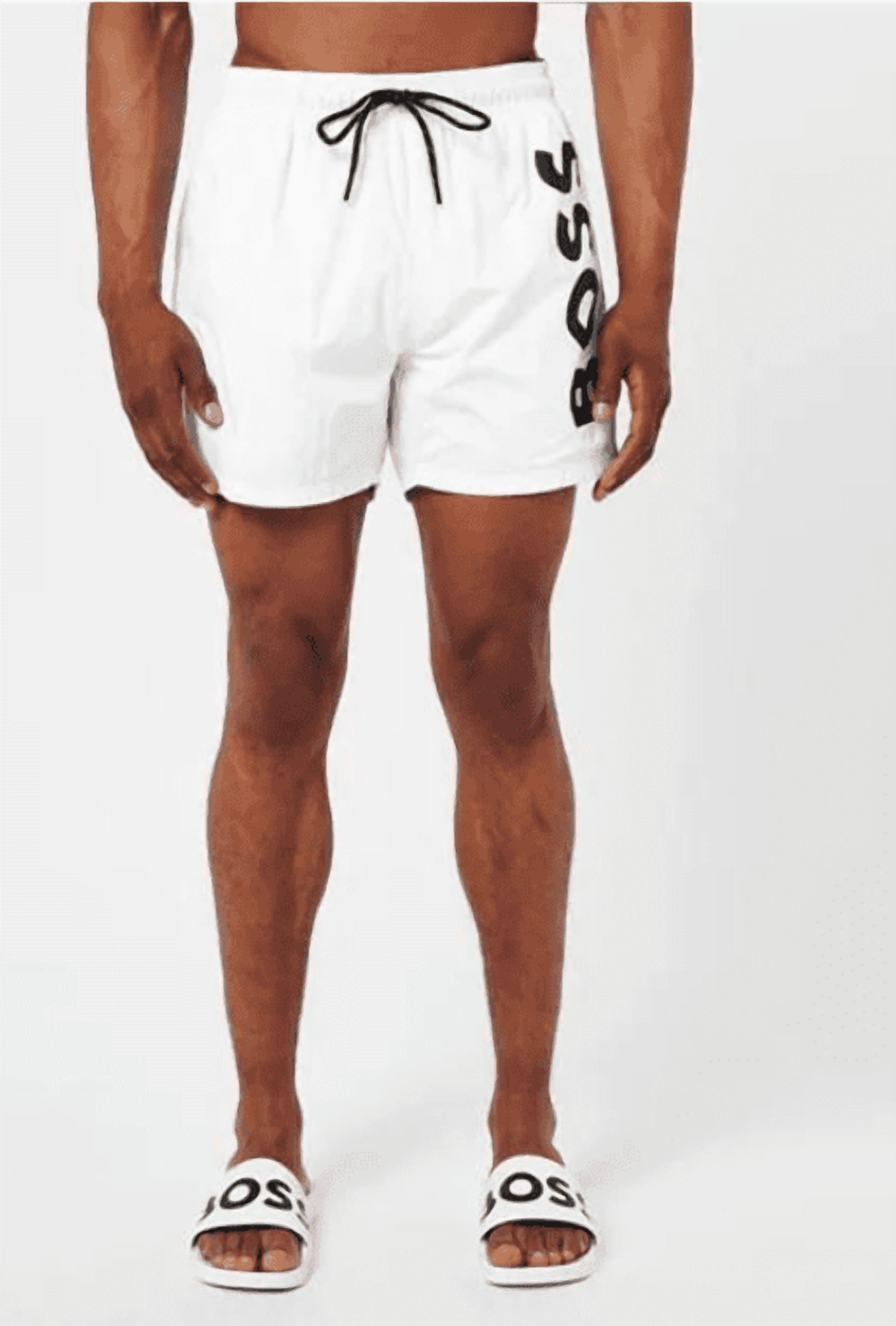 Hugo Boss Men's Octopus Swim Trunks, White, X-Large
