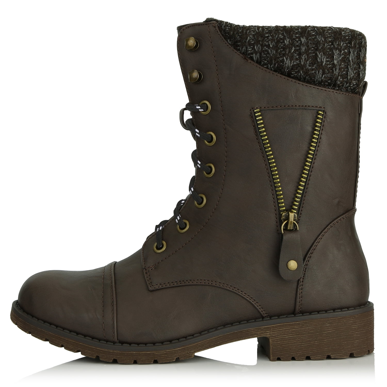 Dailyshoes Womens Combat Boot Ankle Mid 