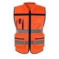 thumbnail image 4 of Chaleco reflectante de seguridad para adultos, ropa de trabajo para senderismo, al aire libre Naranja, 4 of 8