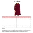 thumbnail image 5 of Vestido corto cuello redondo encaje empalme moda elegante mujer vestido casual para cumpleaños vino rojo L, 5 of 5