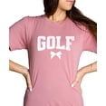 thumbnail image 3 of Distressed Golf Coquette Bow Shirt for Women and Teens Girly Graphic Tee for Golfer Mauve Shirt Adult X-Large, 3 of 4