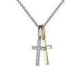 thumbnail image 3 of Lafonn Classic Sterling Silver 2 Tone Plated Simulated Diamond Necklaces 0.14 (0.14 CTTW), 3 of 5
