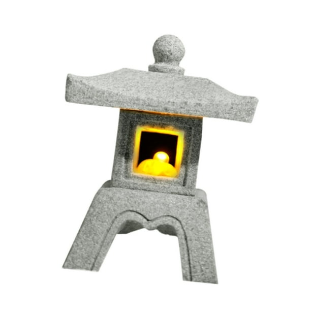 Figura en miniatura de pagoda, accesorios de decoración para casa de muñecas con pecera luminosa Estilo C