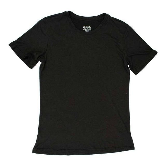 Playera Athletic Works para Niño Diseño Deportivo Liso Negro Talla 12