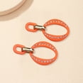 thumbnail image 3 of Ziurtnc 1 Pair Candy Color Hollow Geometric Oval Shape Dangle Earrings Rhinestones Inlaid Exaggerated Simple Women Drop Earrings Jewelry Gift, 3 of 8