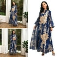 thumbnail image 2 of Women Muslims Dress Middle East Dress Full Length Dress Middle East Robe Long Sleeves Embroidered Robe Dress, 2 of 21