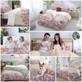 thumbnail image 5 of 3 Piece Pink Blue Spring Floral Duvet Cover Set Queen Size,Microfiber Comforter/Quilt Cover with Corner Ties and 2 Pillowcases,Rustic Summer Flower Botanical All Season Bedding with Zipper Closure, 5 of 8