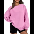 thumbnail image 1 of Sudadera con Capucha de Gran Tamaño para Mujer, Suéteres de Larga con Cuello Redondo de , Conjuntos Cómodos de Moda de Otoño. Rosa L, 1 of 9