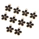 thumbnail image 1 of 10 colgantes de esmalte con forma de flor dorada para bisutería (12 x 15 mm, morado) Negro, 1 of 9