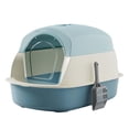 thumbnail image 1 of with Easy Clean Fully Enclosed Cat Toilet Front Entry Top Exit Durable for Blue, 1 of 9