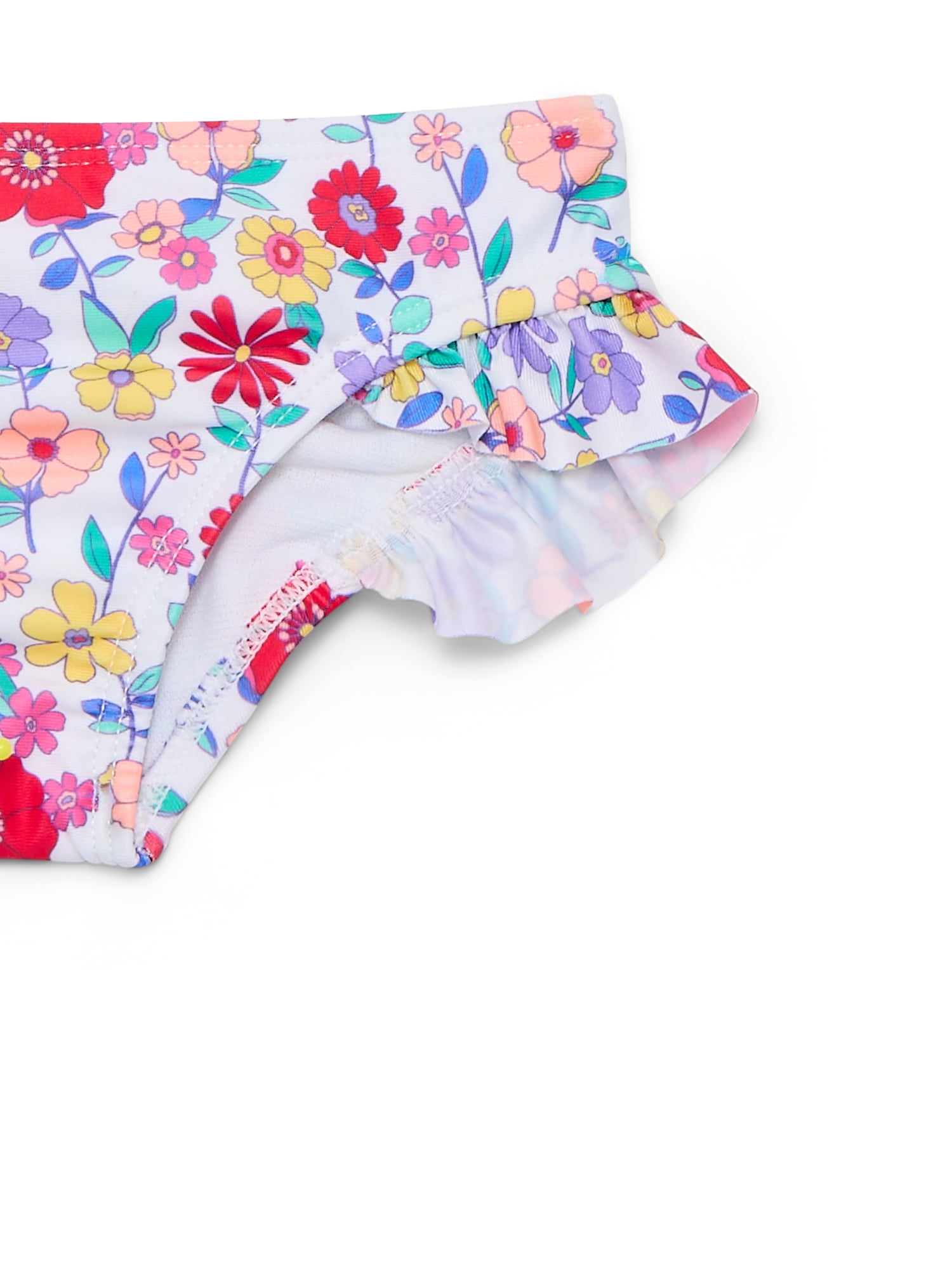 Wonder Nation Baby and Toddler Girl Puff-Sleeve Bikini Swimsuit, 2-Piece, Sizes 12M-5T