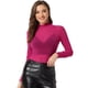 thumbnail image 1 of Camisa de manga larga brillante Gilitter de malla para mujer Top de fiesta delgados Pura Rosa Fuerte XS, 1 of 5